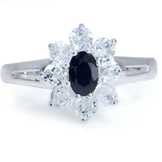 Alexandrite, Sapphire or Tourmaline Silver Flower Ring  