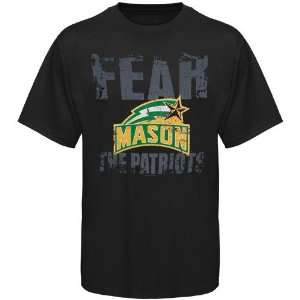 NCAA George Mason Patriots Black Fear T shirt:  Sports 