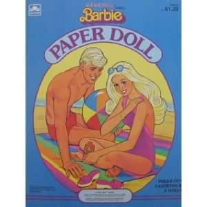  Malibu BARBIE Paper Doll Book w Barbie & Ken Press Out Dolls 