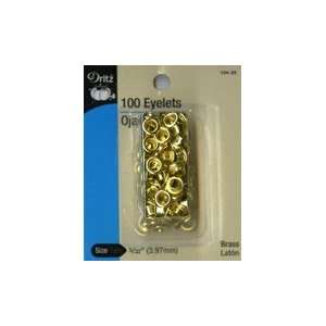  Dritz Brass Eyelets 5/32 (3.97mm) 100 Pk Refill Arts 