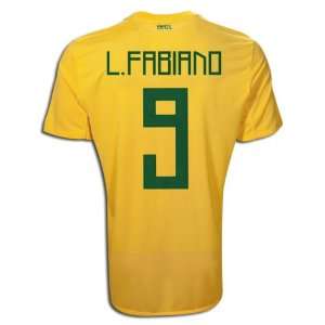 Brazil #9 L.fabiano Home Jersey Yellow 2011 Soccer Jerseys Jersey Size 