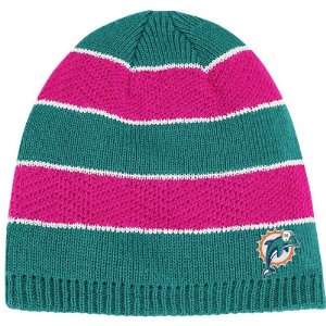 Miami Dolphins Womens Breast Cancer Awareness Uncuffed Knit Hat 