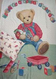 Blue Jean Teddy Toddler Blanket Pillow & Pillowcase Set  