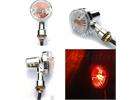 2X CHROME FRONT REAR MOTORCYCLE TURN SIGNALS INDICATORS LIGHTS CLEAR 