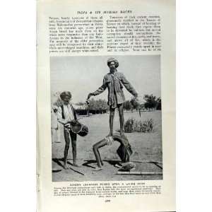  c1920 INDIA CONTORTIONIST MEN BOYS BALANCING ACROBAT