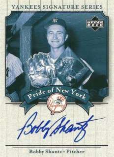Bobby Shantz   2003 UD Yankee Signature Series autograph AUTO  