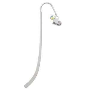   Plated Charm Bookmark with AB Crystal Swarovski Drop: Office Products