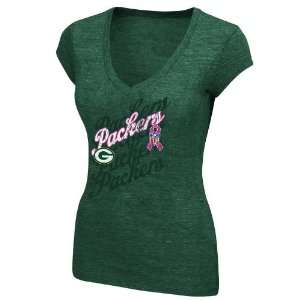  Green Bay Packers Breast Cancer Awareness Womens V Neck T 