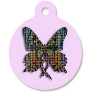  Breast Cancer Butterfly Pet ID Tag for Dogs and Cats   Dog 