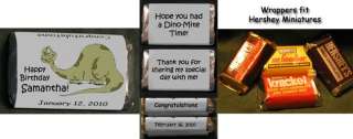 DINOSAUR BIRTHDAY PARTY Personalized Miniatures candy Wrappers Favors 