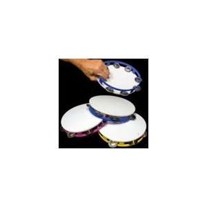  8 Musical Tambourines with Metal Bells in Assorted Colors 