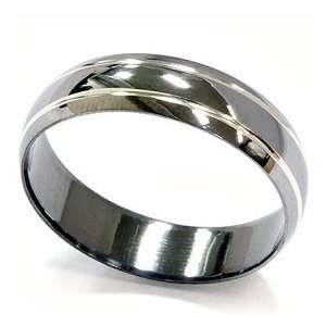  Mens 14K Black Gold 6MM Wedding Ring Band: Jewelry