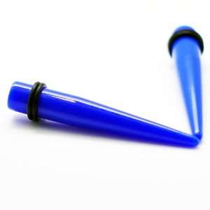 Blue Neon Ear Taper & Stretcher Gauge Ear Plugs ~ 0G ~ 8mm ~ Sold as a 