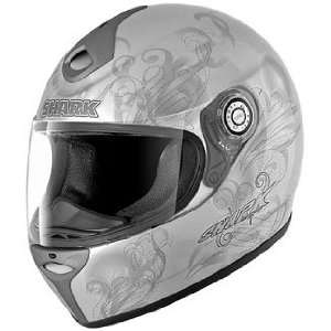   Full Face Motorcycle Helmet Silver Metal Extra Small XS: Automotive