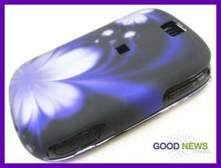 for T Mobile Samsung Smiley T359 Purple Flower Rubberized Hard Case 