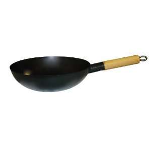 Town Food Service 11.5 Inch Steel Frying Pan W/Bamboo Handle  