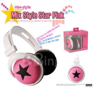 Mix Style Star Headset For iPod,MP3,P​SP,DJ White blue  