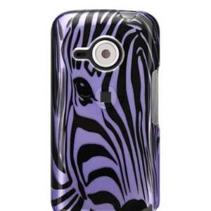  Durable Plastic Phone Design Cover Case Purple Zebra Face 
