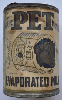 1910s USA RARE EARLY PET Brand Evaporated Milk Tin/Can. In sound 