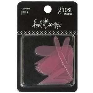  Ghost Acetate Shapes 12/Pkg Hearts Pink