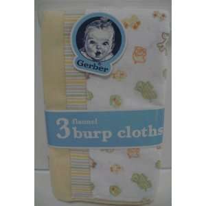  3 Flannel Burp cloths Neutral Baby