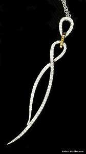   White Gold Pendant with Bright White and Yellow Diamonds CP141  