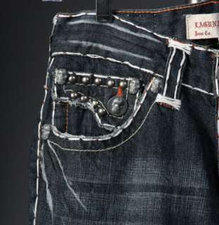 Laguna Beach Jeans Mens SUNSET BEACH White stitch 1G STUDS *SAMPLE 