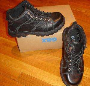 GBX Mens Black or Brown Brogan Industrial Boots Leather 8 or 8.5 NIB 