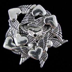    18 25mm silver plated pewter angel wing beads: Home & Kitchen