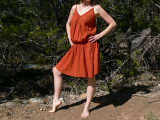 Drop Waist Sun Dress Swimsuit Cover Up Orange Medium  