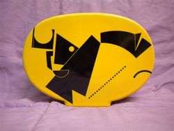   Vase Mid Century Modern Yellow & Black by Scott Sumner Art Deco  