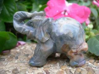 Rare India Agate Gemstone Elephant Figurine S4131  
