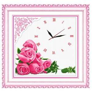  Rose Love clock Cross stitch Kit: Arts, Crafts & Sewing