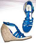 NEW Ladies 8.5 ~BUCCO~ BLUE BRAIDED SANDALS HEELS SHOES Ankle Straps 