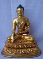 14. Shakyamuni Buddha Statue Finely Carved Full Goldplated, 10 H
