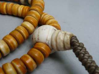 12 Old Tibet Tibetan Buddhist Yak Bone 108 Prayer Beads Mala  