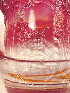 Gorgeous Elegant WINDMILL RUBY SLAG PRESSED GLASS PITCHER Imperial 