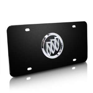  Buick 3D Logo on Black Steel License Plate: Automotive