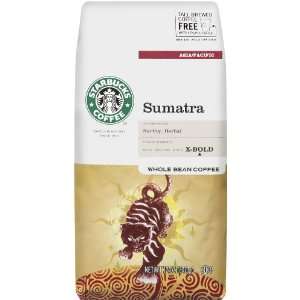 Starbucks Coffee Dark Roast, Sumatra Blend, Whole Bean, 12 oz:  