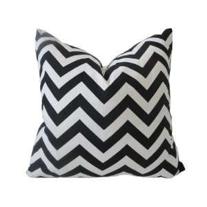 Decorative Designer Pillow Cover Black And White Chevron Zig Zag 18 