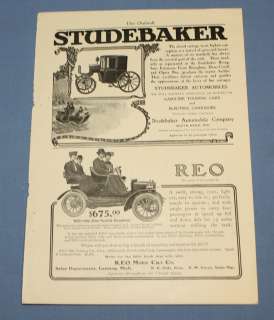 Antique Car Ads Studebaker Automobile & REO 1905  