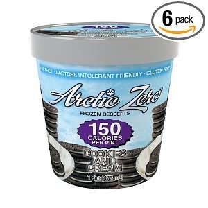 Arctic Zero Cookies & Cream 150 Calories Per Pint Frozen Dessert (Pack 