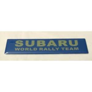 Subaru World Rally Team Emblem, Blue Background Glossy Finish Size 4 