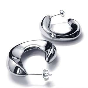  Titanum Steel Half Circle Styled Earrings for Mens 