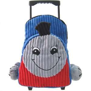  Kids Blue Rolling Backpack With Train Stuffie  Affordable 