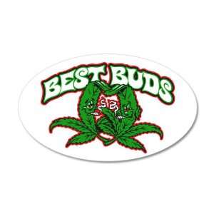    22x14 Oval Wall Vinyl Sticker Marijuana Best Buds 