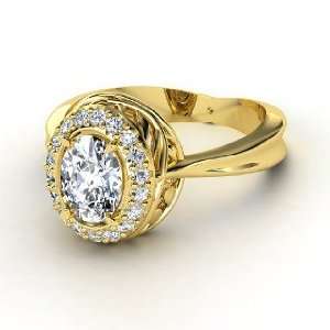  Olivia Ring, Oval Diamond 14K Yellow Gold Ring Jewelry
