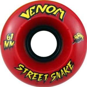  Venom Street Snakes 61mm 80a Red Skate Wheels: Sports 