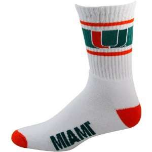    Miami Hurricanes Striped Cushion Crew Socks: Sports & Outdoors