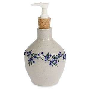   Falls Stoneware Berry Vine Blue/Green Soap Dispenser